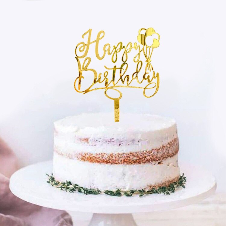 Krone gratulerer med dagen kake topper kake innlegg dekorere rekvisita akryl rosa måke topper cupcak flagg bursdagsfest dekorasjon: måke 5