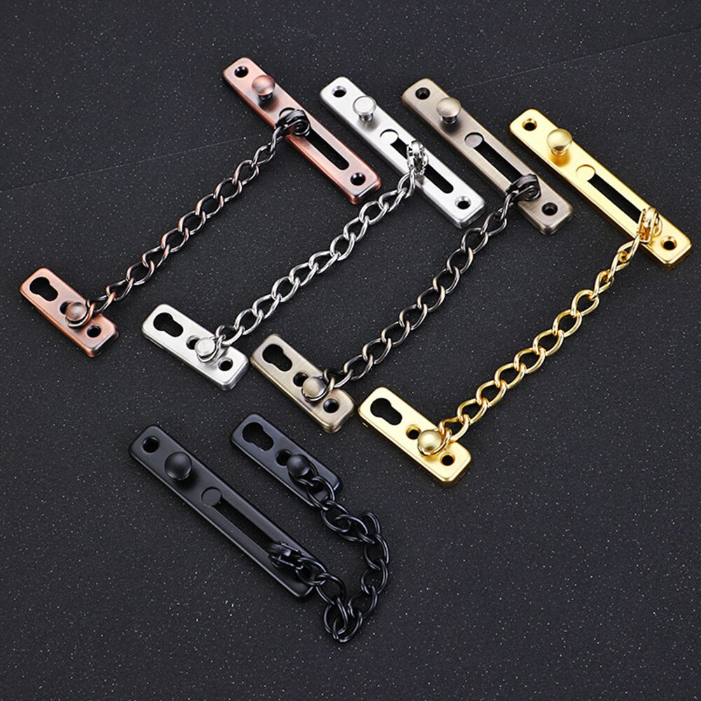 Stainless Steel Door Chain Bedroom Kids Safety Door Bar Lock Anti-theft Hotel Anti-lock Buckle Insurance Door Bolt with Screws