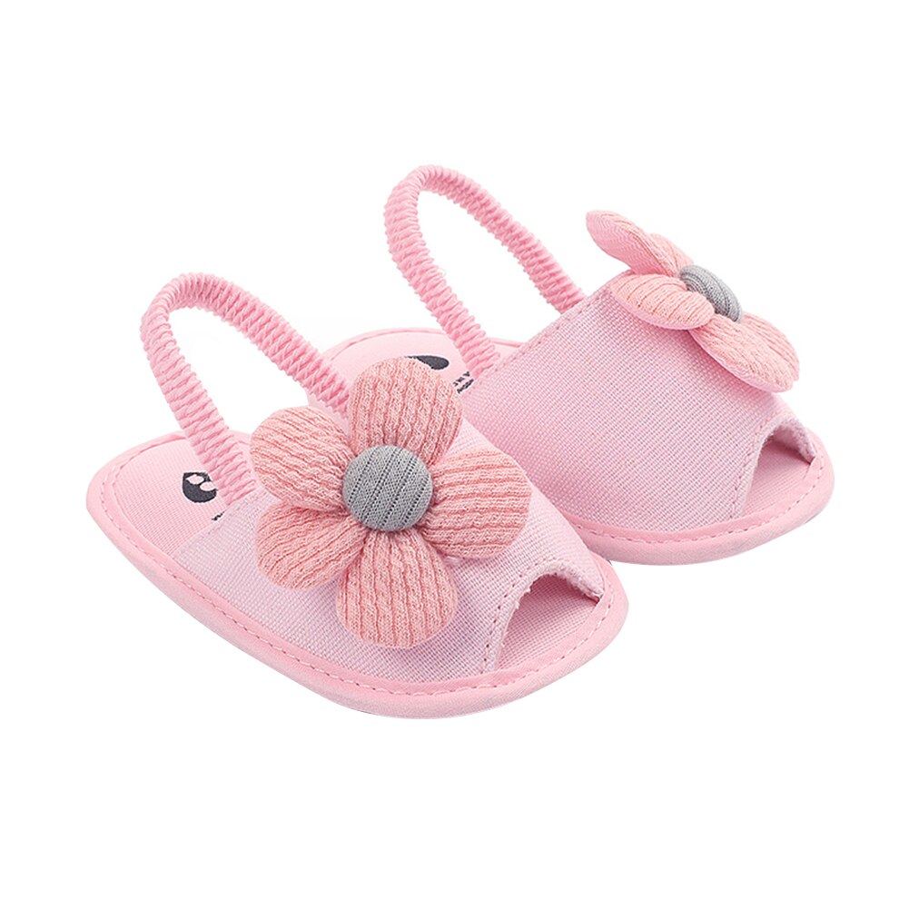 Baby Mädchen Blume Sandalen Weiche Sohle Anti-Rutsch Sommer Schuhe Kleinkind Erste Wanderer Prinzessin Wohnungen: Rosa / 13-18 Monate