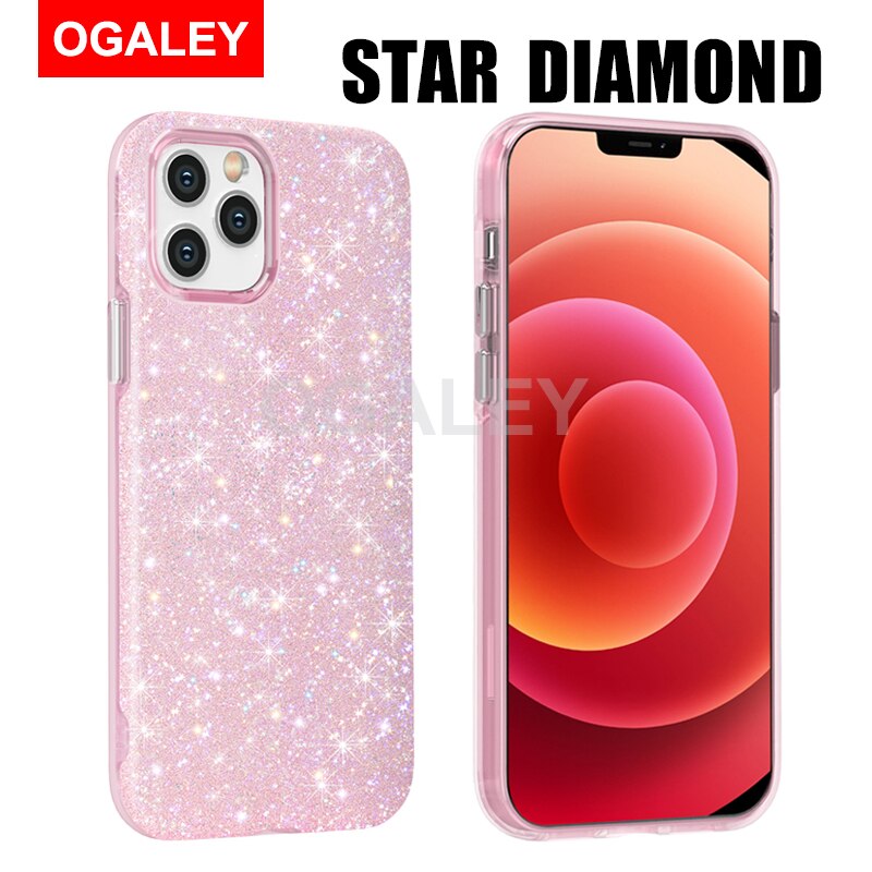 Diamond Case on For iPhone 12 Pro Max iPhone12 11 Pro Max 11 Cases Luxury Sparkle Glitter Diamond Crystal Rhinestone Bling Cover