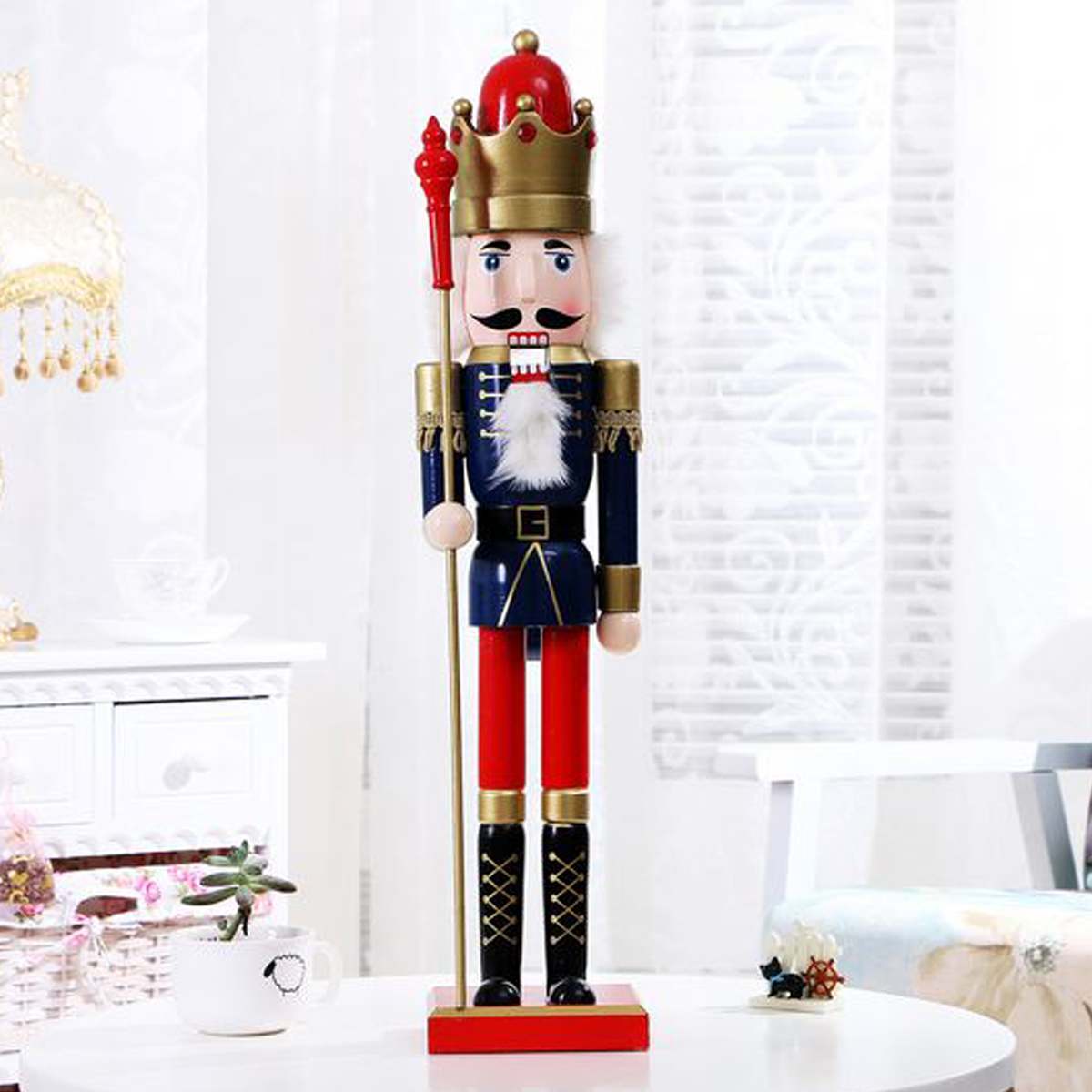 60Cm Notenkraker Koning Soldaat Houten Beeldje Kerst Decoratie Ornament Handwerk Walnoot Marionet Speelgoed Cadeau: Type 2