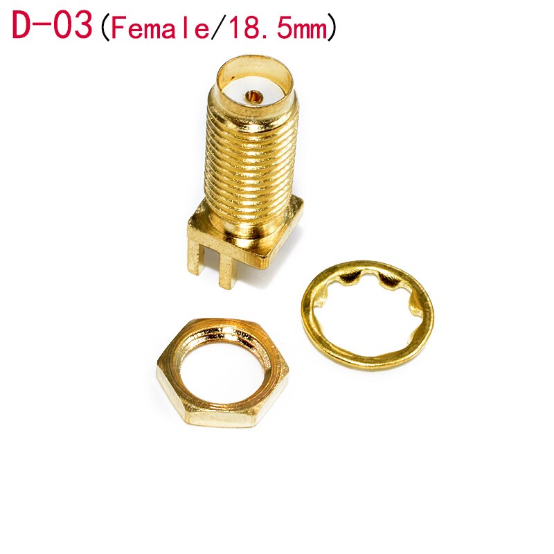 5Pcs SMA Male Female Jack Adapter Solder Edge PCB Straight Mount RF Copper Connector Plug Socket: D-03-Female-18.5mm