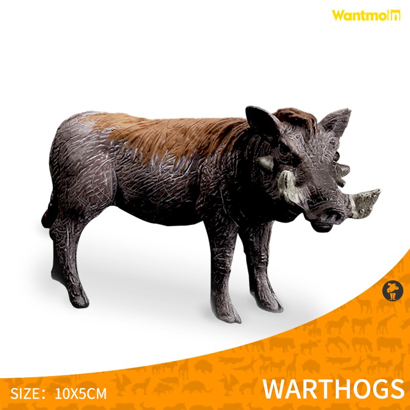 Safari Animals Figures Toys, Realistic Jumbo Wild Zoo Animals Figurines Large- Plastic Playset with Elephant, Giraffe, Lion, etc: Male Warthog