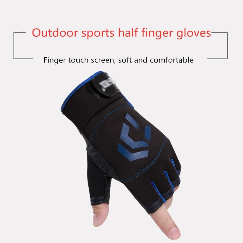 1 par de guantes de pesca universales para hombre y mujer, accesorios de pesca antideslizantes con tres dedos, guantes SBR