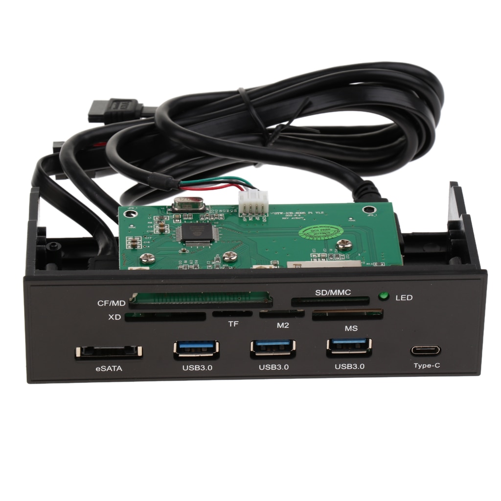 5.25 tommer pc dashboard medie frontpanel med esata 3 port usb 3.0 kortlæser