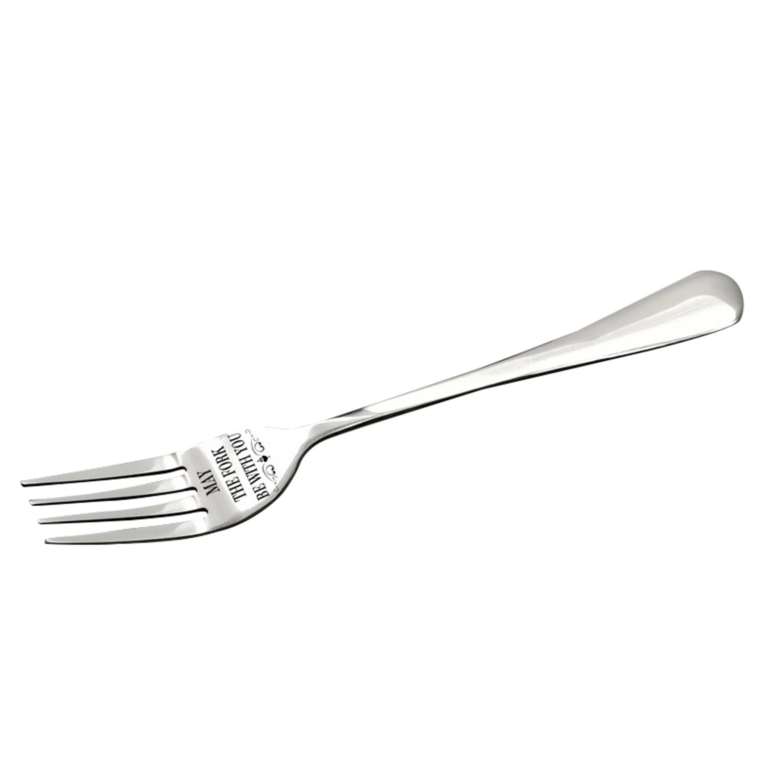 25# 1pc Fork Table Stainless Steel Steak Fork Forks Cutlery Dinner Table 8" Length Engraved Fork-best For Husband Wife: B