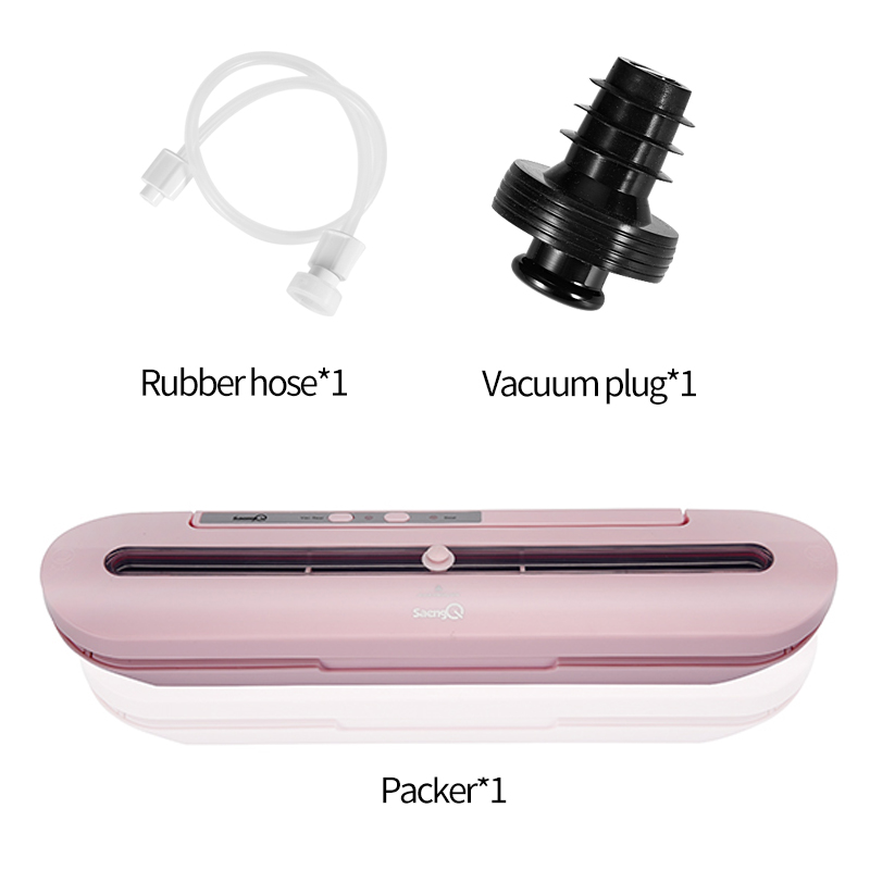 Food Vacuum Sealer Best Automatic Commercial Household Vacuum Food Sealer Packaging Machine Include Vacuum Sealer Machine: Pink-2pcs / 220V
