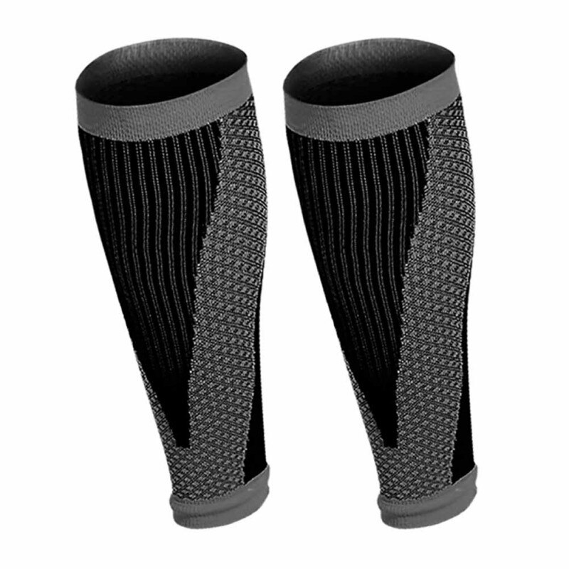 2 uds Unisex Running atletismo mangas de compresión pantorrilla canilla de pierna férulas coderas rodilleras Protección deportiva seguridad: B / M