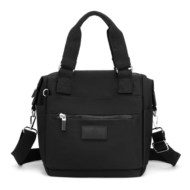 Grote Capaciteit Reizen Vrouwelijke Crossbody Tassen Rits Meerdere Pocket Handtas Toevallige Waterdichte Nylon Vrouwen Schouder Messenger Bag: Black