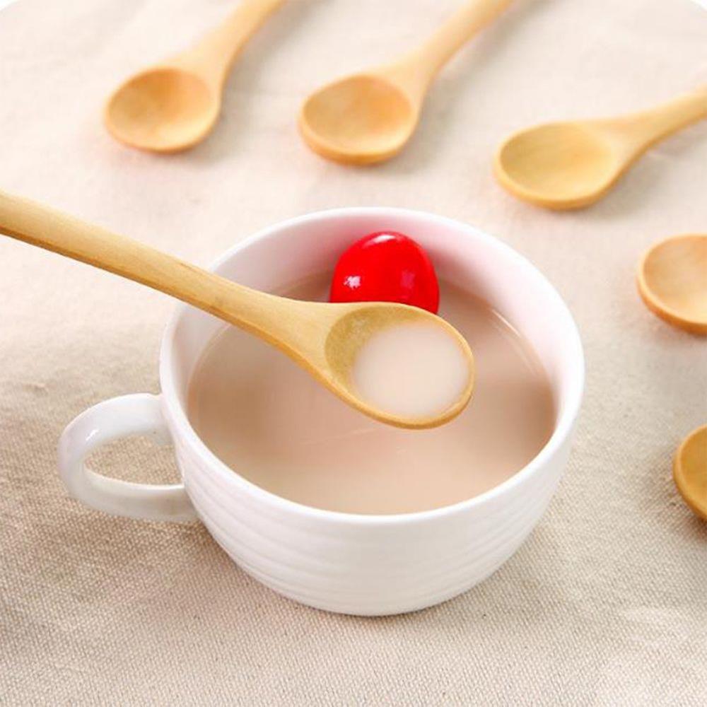 Wooden 13cm Coffee Salt Spoon Flavor Scoop Long Handle Small Accessories Kitchen Convenient Cookware Cooking Sugar Tool