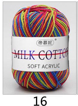 Hilo de lana de ganchillo para bebé, algodón suave y dulce teñido con leche, hilo grueso de fibra tejida a mano, hilos de hilo de ganchillo para suéter DIY: Morado