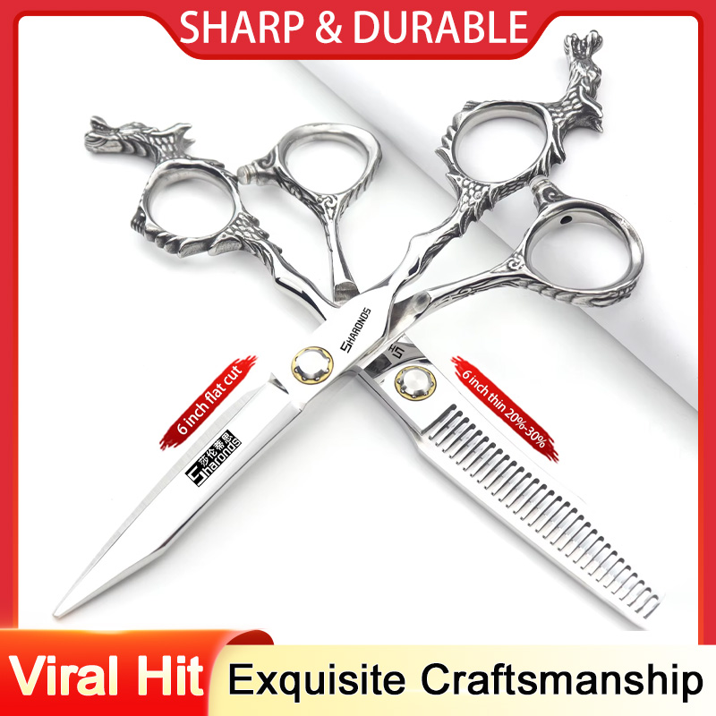 Echte kappersschaar, 6 inch kappersschaar, speciale schaar voor haarstylisten, schaar met platte tanden.