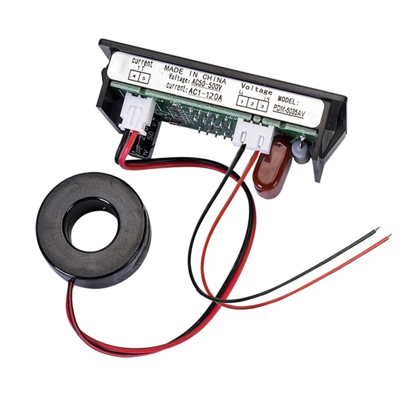 M6CF Volt Amp Meter Digital Voltmeter Ammeter Panel, 0.39 Inches LED 2 in 1 Multimeter 2-Wire Voltage Amperage Tester Gauge