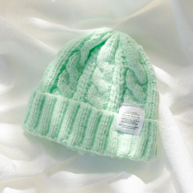 Warm Cashmere Knitted Beanies for Women Winter Hat Soft Cap Brand Ladies Wool Beanie Slouchy Gorras Cotton Hats