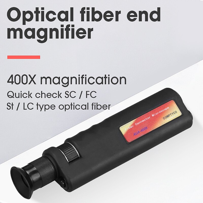 Le Microscope d'inspection optique tenu dans la main de la Fiber 400x LED le caoutchouc antidérapant d'illumination