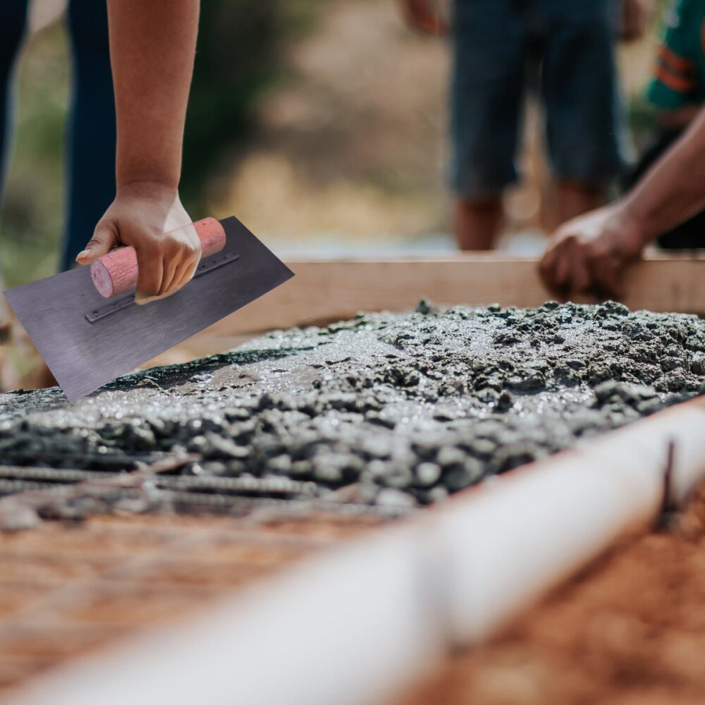 3 Pcs Trowel Wooden Handle Stainless Steel Plastering Tool Tile Level Tool for Concrete Finishing House Decoration