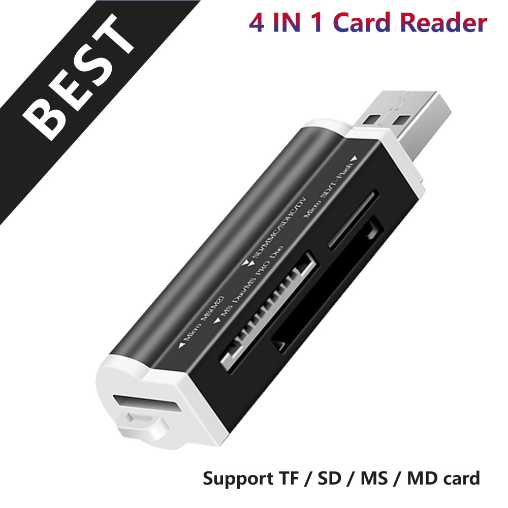 Adaptateur usb 4 in pour lecteur 1 2.0 mémoire micro sd tf  m2 mmc ms pro duo