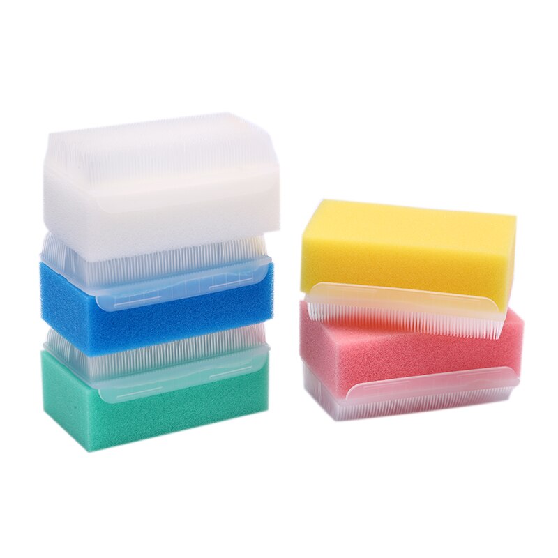 2 Pcs Baby Bath Sponge Soft Foam Washer with Cradle Cap Brush Body,Hair and Scalp Clean Gentle Baby Sensory Brush Bath Spon