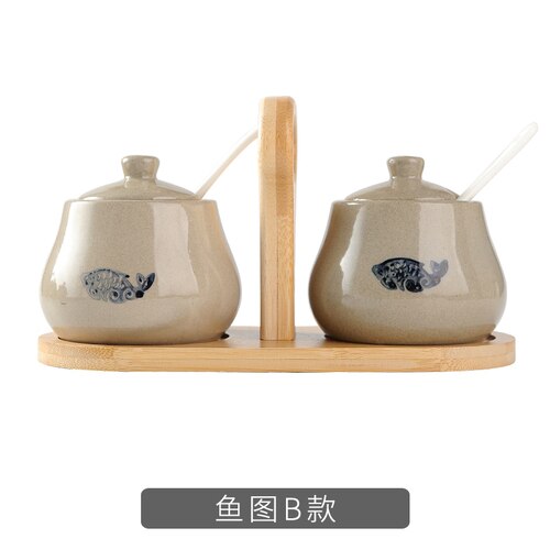 Vintage Kruiden Pot Set Spice Jars Azijn Fles Huishouden Keukengerei Porselein Mini Zout En Peper Shakers: I