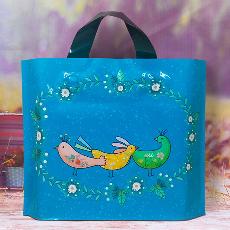 10 Stks/partij Dikke Boutique Kleding Verpakking Dikke Plastic Boodschappentassen Plastic Tas Met Handvat Draagtas