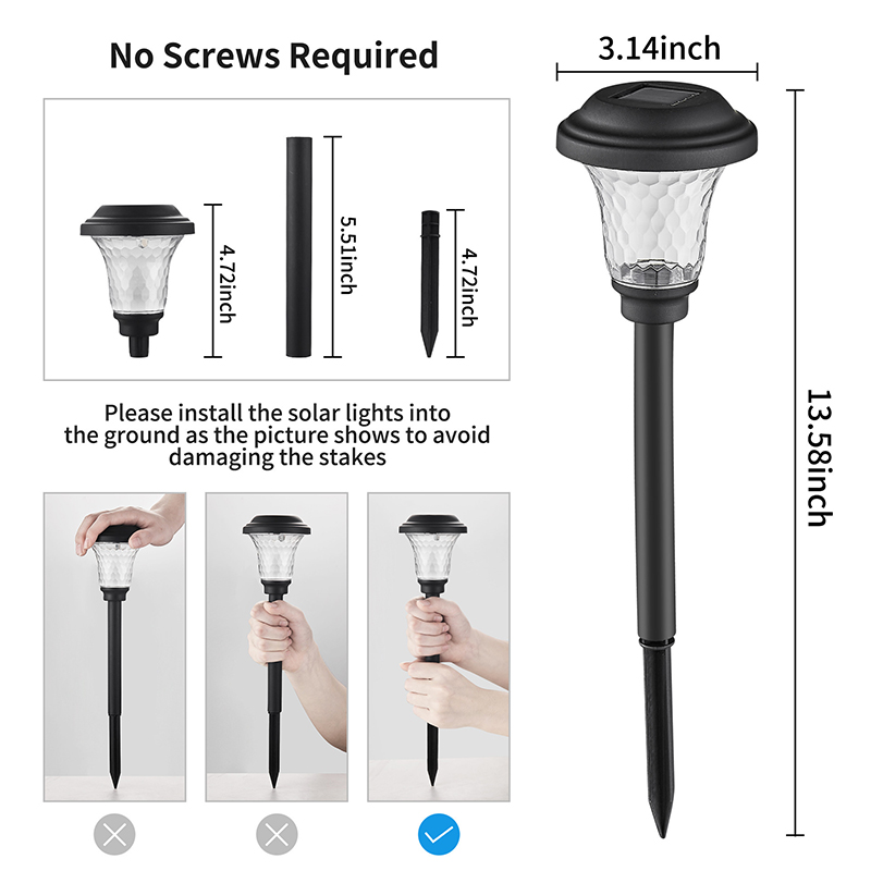 Solar Pathway Lights Outdoor Waterproof Garden Decor Lawn Lamp For Yard Walkway Patio Balcony