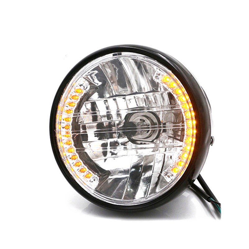 Faro LED Universal para motocicleta, 7 pulgadas, 12V, luz amarilla, para modificación de motocicleta