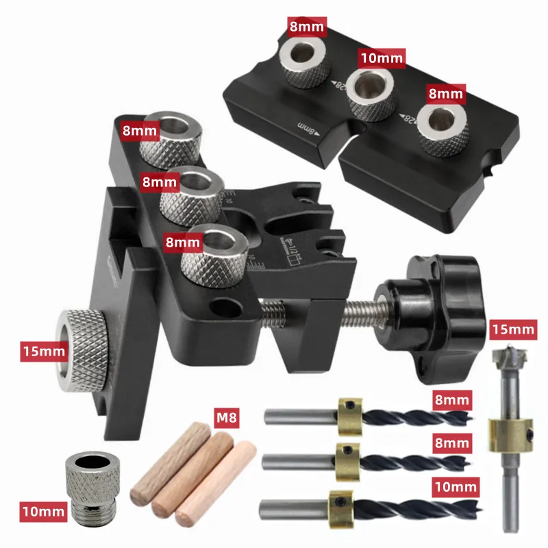 Plantilla Universal para agujeros, plantilla de leva 3 en 1, Kit maestro de plantilla para agujeros, guía de perforación de agujeros de madera, posición de carpintería para trabajo de madera DIY: Sorrel