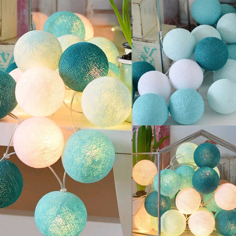 20 lysdioder bomullsslinga lampor ac & batteri fairy lights utomhusdekoration krans julglob belysningskedja
