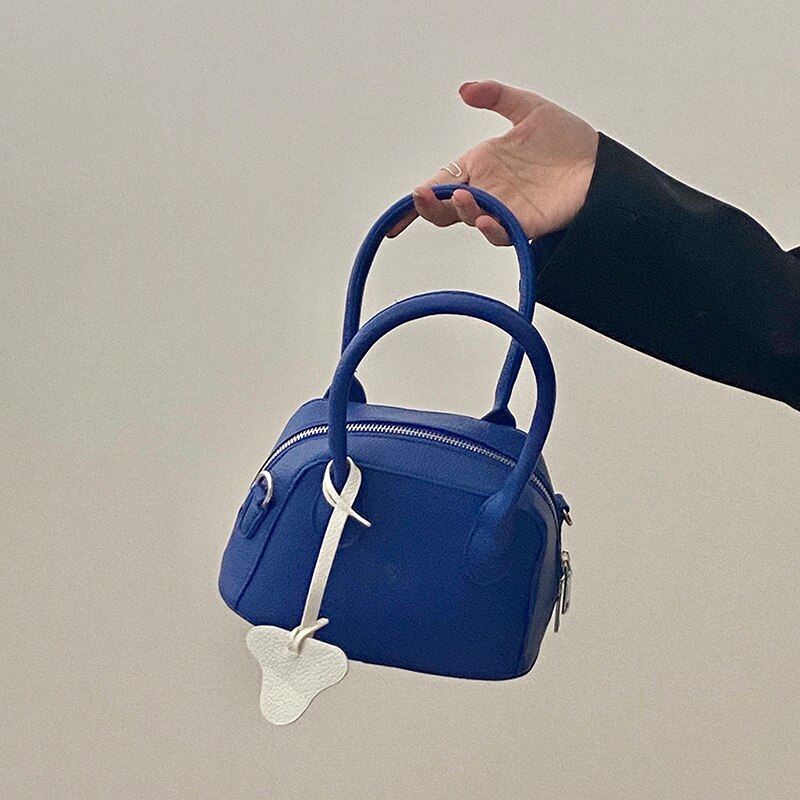 Draagbare Kleine Shell Tas Vrouwen Blauw Schouder Messenger Bags Pu Lederen Dames Elegante Vrouwelijke Daily Purse Handtassen