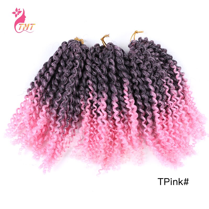 Marly Jerry Curl Jamaicaanse Bounce Gehaakte Vlechten Haar Ombre Synthetische Lente Twist Vlechten Haar Exrensions Voor Zwarte Vrouwen: TPink