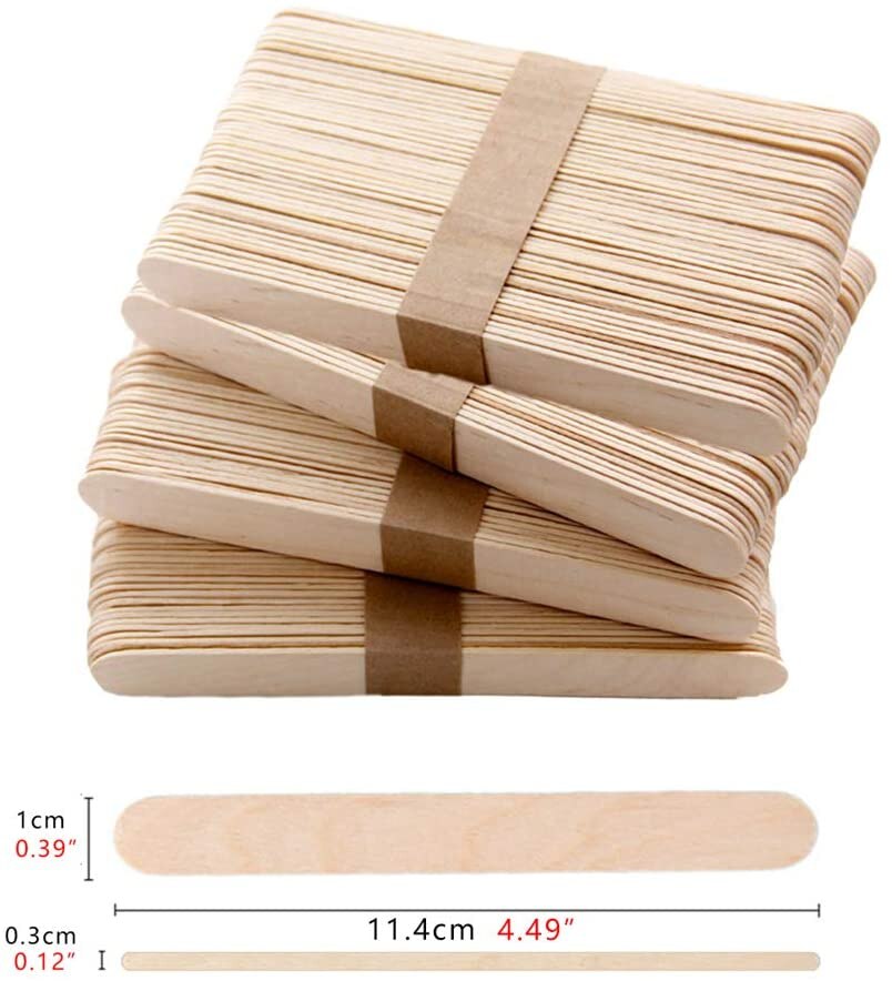 50 unids/lote nave palos de helado hielo Pop palos de helado de madera Natural 4-1/2 "longitud tratar palos herramientas de bricolaje palos