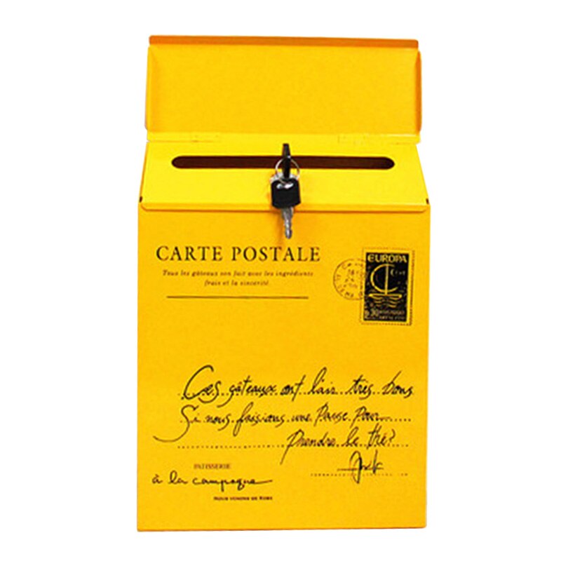 Vandtæt udendørs metal postkasse brev postkasse vægmonteret låsbar 2 nøgler postkasse