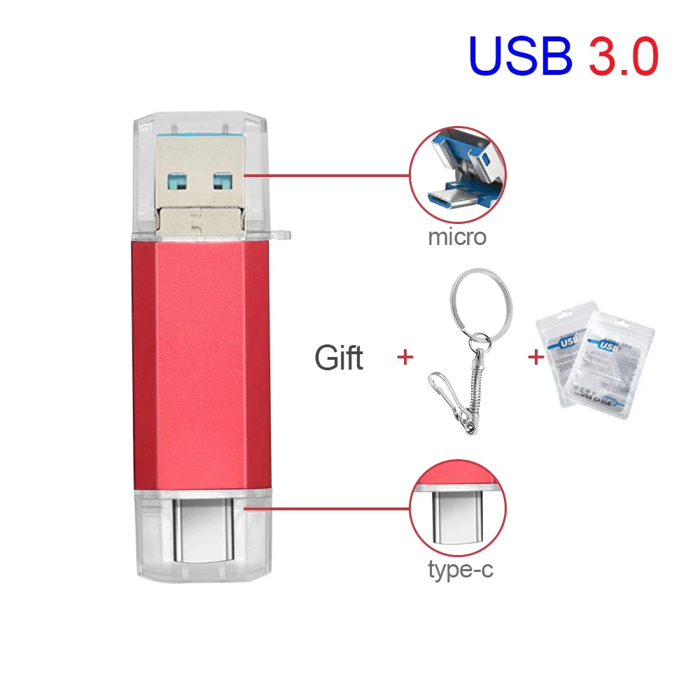 OTG Usb Stick Type C Pen Drive 128 GB 64 GB 32 GB 16 GB USB Flash Drive 3.0 Pendrive Hoge Snelheid Pendrive Voor Type-C Apparaat: green / 32 GB