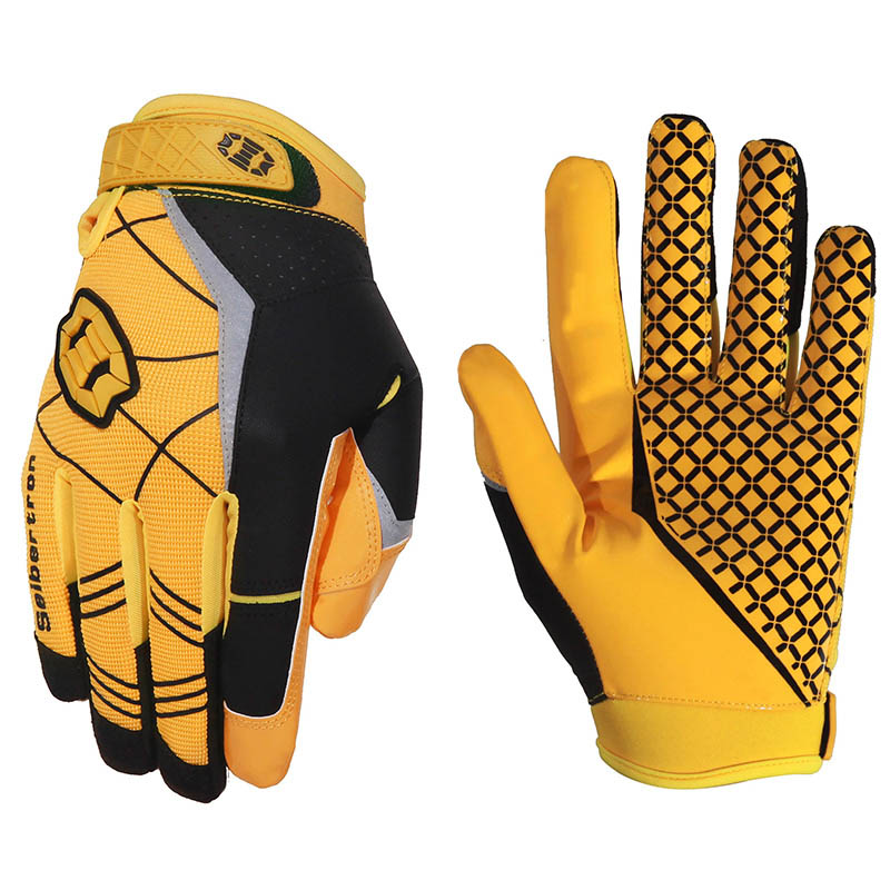 Seibertron Profi 3,0 Elite Ultra-Stock Sport Empfänger Handschuh amerikanisch Fußball Handschuhe Rugby handschuhe wandern handschuhe: Gelb / XL