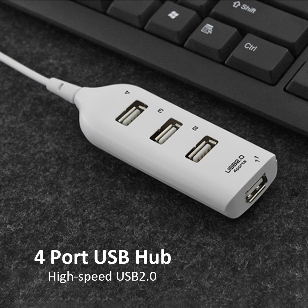 Usb Hub 5Mbps High Speed Multi Usb 2.0 Adapter Expander Duurzaam Praktische Multi-Functionele 4 Poort Computer Splitter