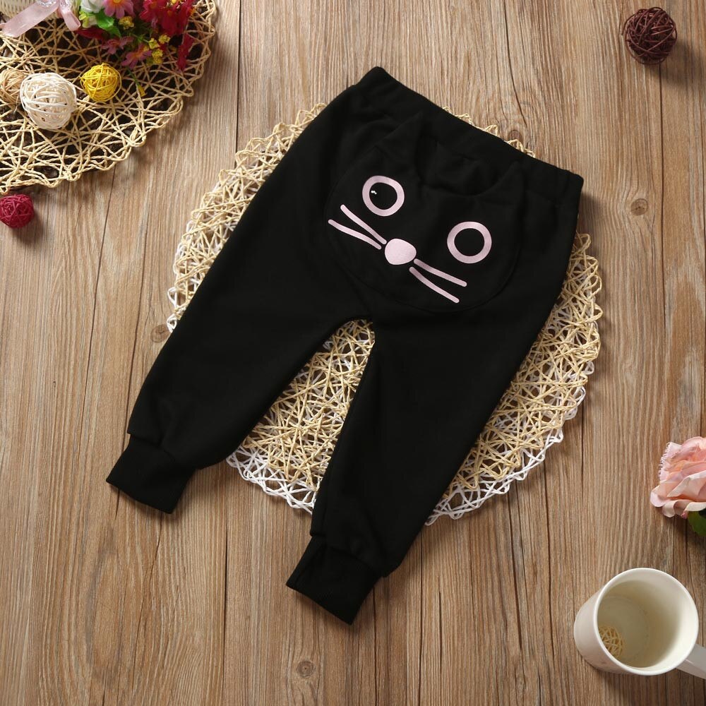 Baby Broek Lente Herfst Peuter Baby Baby Jongens Meisjes Broeken Kids Kind Leuke Cartoon Kat Casual Broek Baby Kleding