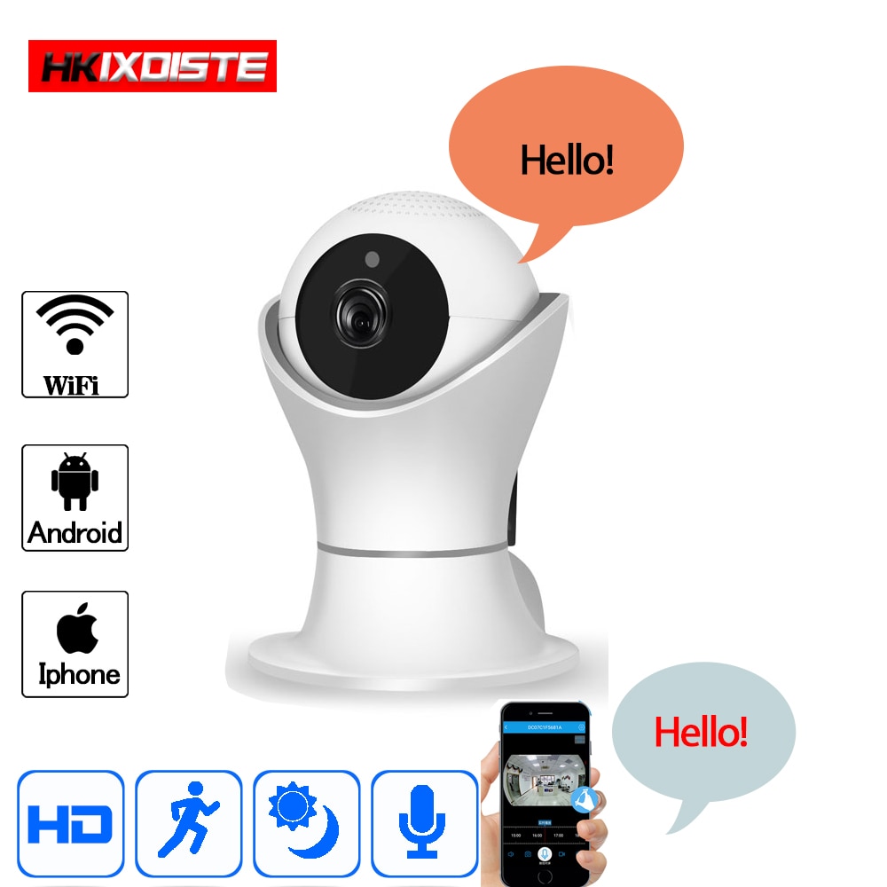 Hkixdiste 360 Graden Wifi Ip Camera Hd 1080P Home Security Wireless Cctv Surveillance Camera Indoor Nachtzicht Babyfoon