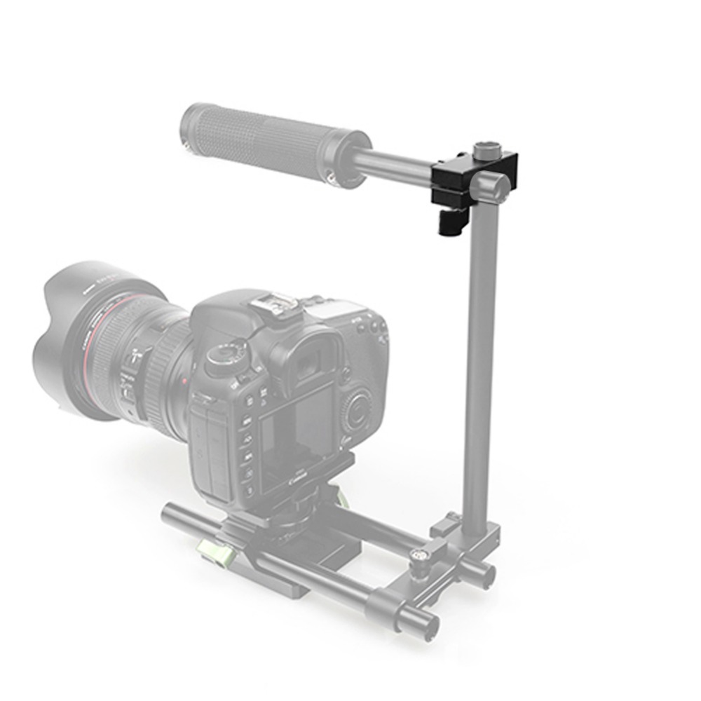 NICEYRIG Double Rod Clamp 15mm 90 Degrees Vertically Rail Connector Adapter DSLR Camera Rig Aluminum Alloy Black 2pcs Hand Screw