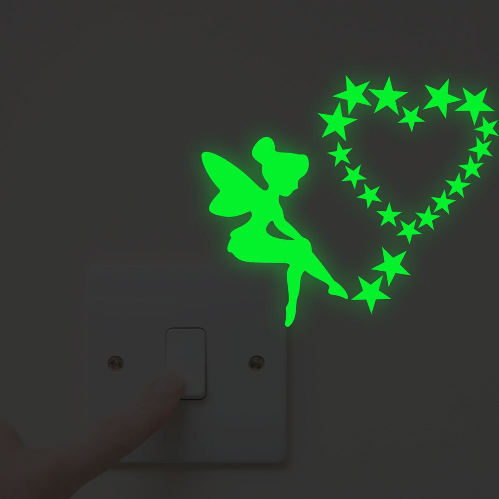 Creativo gatto cane interruttore adesivi luminosi incandescenza in il buio adesivi murali camerette decorazioni per la casa vinile fluorescente arte murale animale: 8