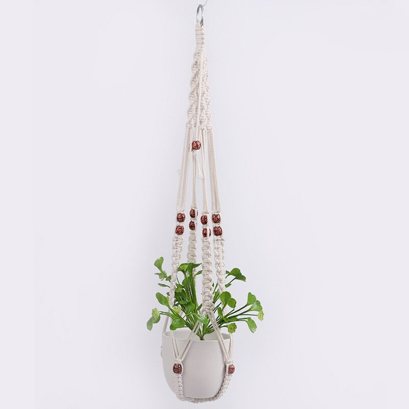 100% Handmade Macrame Plant Hanger Flower /Pot Hanger For Wall Decoration Countyard Garden Hand-knitted Hanging Home Decoration: NO4