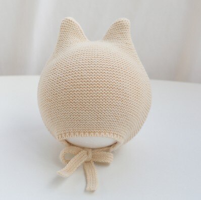 Punto cálido para invierno sombrero Mono para bebé niño chico chica gorra protección de oído sombreros niños gorra tejida para niños gorro infantil: 2526beige