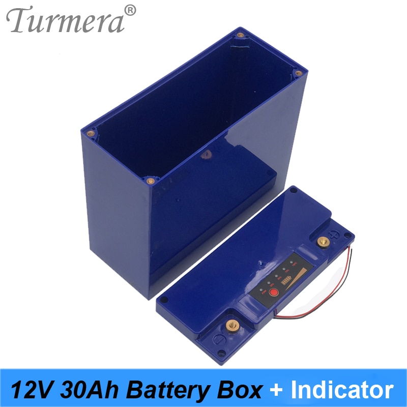 Caja de almacenamiento de batería Turmera 12V 30Ah con indicador de capacidad construir 48 piezas 18650 batería para fuente de alimentación ininterrumpida 12V