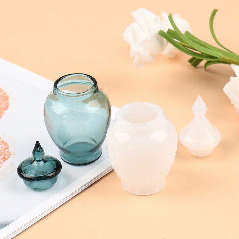 Transparant 1/12 Schaal Dollhouse Miniatuur Glazen Pot Snoep Simulatie Snoep Fles Model Speelgoed Pretend Speelgoed Voor Home Kitchen Decor