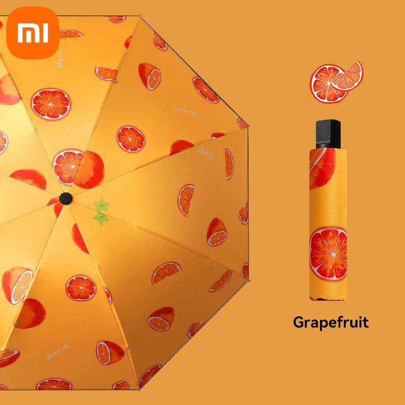 Xiaomi Full Automatic Umbrella Sun Protection Fruit Umbrella Avocado Ins Small Fresh Clear Umbrella Folding Portable: Yellow
