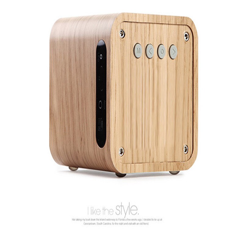 Wooden Wireless Bluetooth 4.0 Speaker Loudspeakers full range Stereo Bass Surround Subwoofer TF FM 1800mah Desktop wood speaker: Maple wood