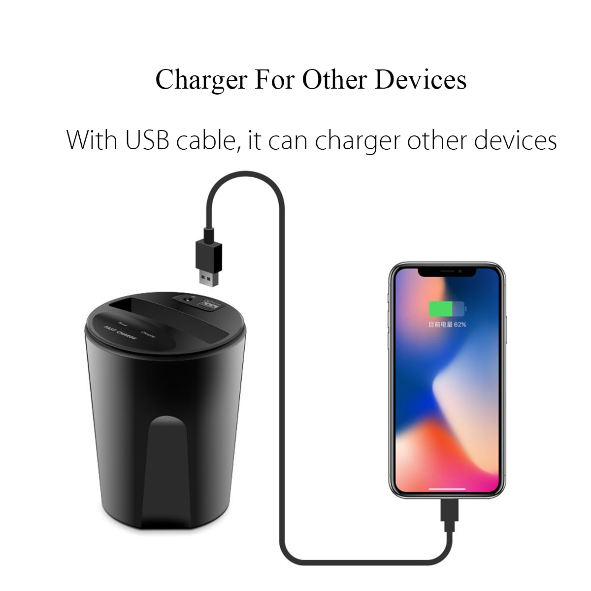 Suporte do carregador sem fio qi 10w, copo para carregamento rápido de carro, suporte de celular para samsung note5 iphone x 8