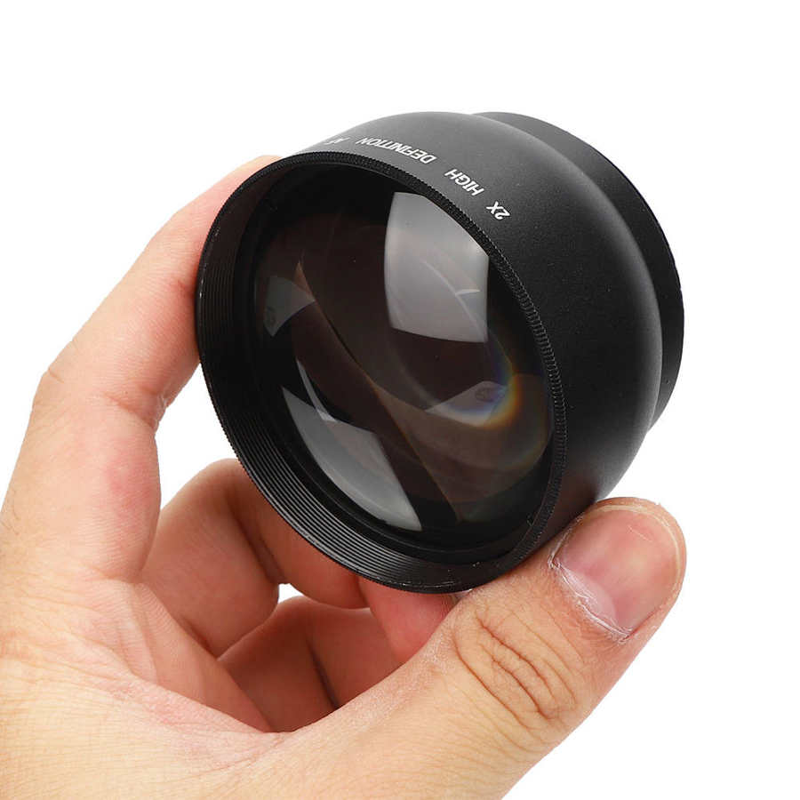 52MM Camera Magnification Lens 52MM 2X Aluminum Alloy Magnification Additional Lens for All 52MM Diameter Camera Lenses