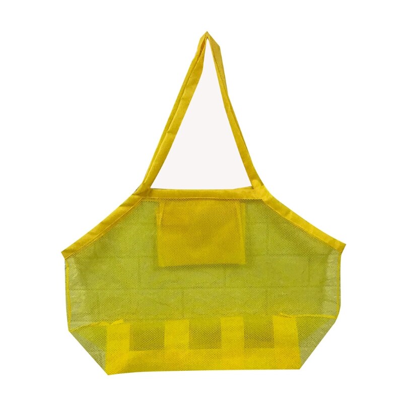 Mesh Beach Bag Extra Large Net Tote for Kid’s Sand Pool Supplies Big Size Quick Dry Shell Storage: yellow