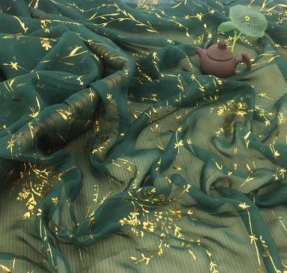 Cosplay kjole bronzing chiffon stof pil grene tyndt stof bronzeret kostume materiale gør-det-selv scene 1 meter