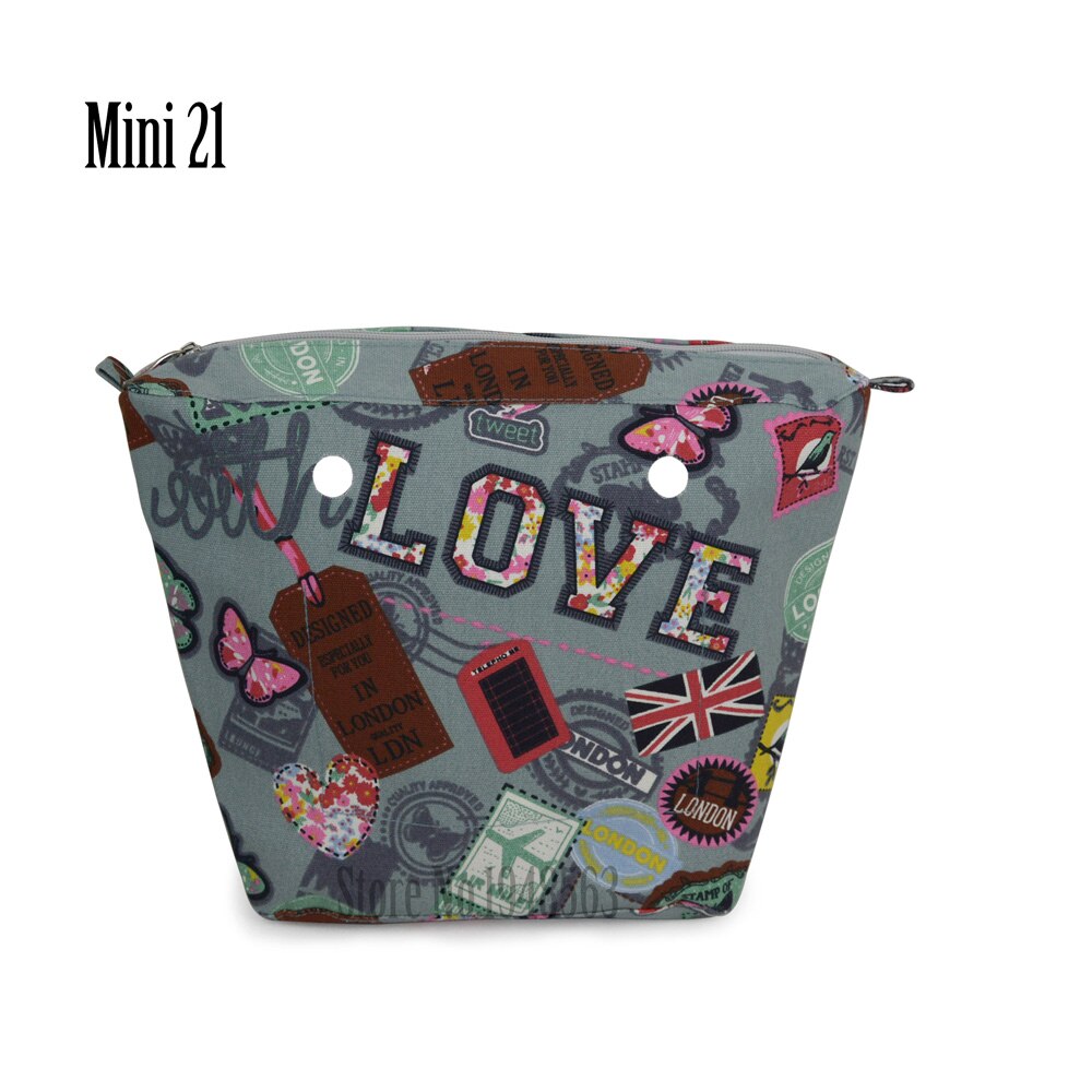 TANQU Colorful Waterproof Inner Lining Insert Zipper Pocket for Mini Obag Canvas Inner Pocket for O Bag: mini 21